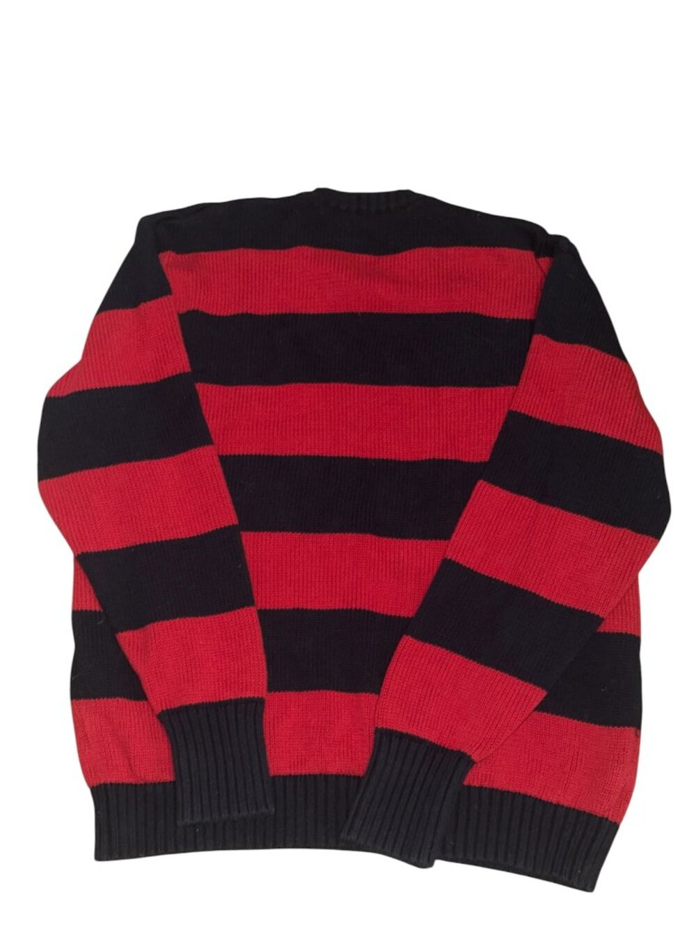 OVERSIZED NAVY AND RED STRIP SWEATER